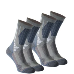 Quechua 2 Paires De Chaussettes De Randonnée Tiges Hautes Adulte Bionnassay 900 High Gri