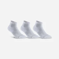 CHAUSSETTES DE SPORT MI-HAUTES ARTENGO RS 500 NOIR LOT DE 3 -Sportmania 8379843