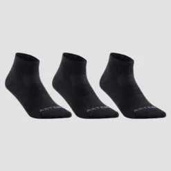 CHAUSSETTES DE SPORT MI-HAUTES ARTENGO RS 500 NOIR LOT DE 3 -Sportmania 8379844