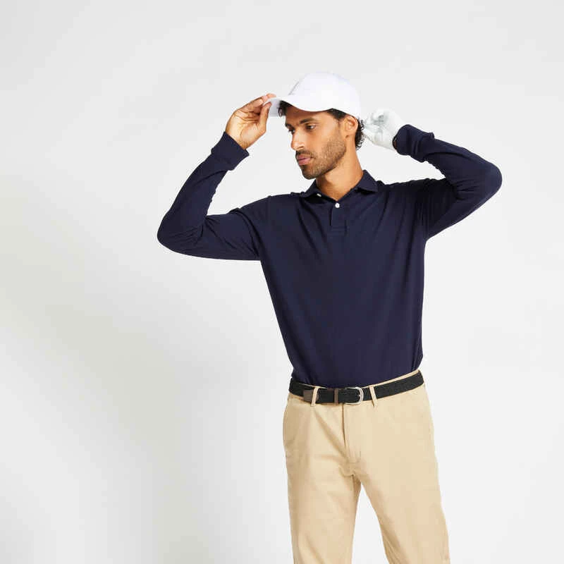 POLO GOLF MANCHES LONGUES HOMME - MW500 BEIGE 7 POLO GOLF MANCHES LONGUES HOMME - MW500 BEIGE – Image 7