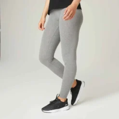 Legging Fitness Long Coton Extensible Femme - Fit+ Bordeaux Avec Imprimé -Sportmania 8511807