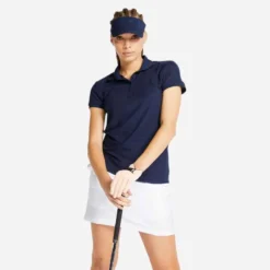 Polo De Golf Manches Courtes Femme WW500 Bleu Marine -Sportmania 8517204