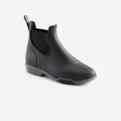 Boots équitation Enfant 100 Noir Et Gris -Sportmania 8520619