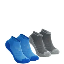 Quechua 2 Paires De Chaussettes De Randonnée Enfant MH100 Bleues/grises -Sportmania 8526715