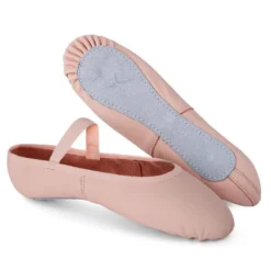 Demi-pointes Danse Classique Cuir Semelle Entière Rose Avec Lien Tailles 25-40 -Sportmania 8527682