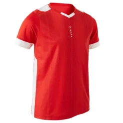 Kipsta Maillot De Football Enfant Manche Courte F500 Rouge Et Blanc -Sportmania 8528987