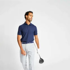 Polo De Golf Manches Courtes Homme WW500 Bleu Marine -Sportmania 8529048
