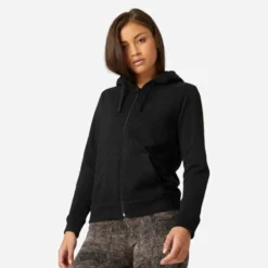 Sweat Zippé à Capuche Fitness Femme - 500 Bleu D'orage -Sportmania 8542955