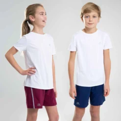 Decathlon Tee-shirt D'athlétisme Manches Courtes Respirant Enfant AT 100 Blanc -Sportmania 8548941