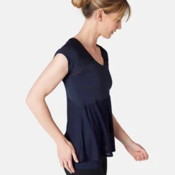 T-Shirt 2 En 1 Pilates Gym Douce Femme Noir -Sportmania 8552701