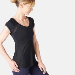 T-Shirt 2 En 1 Pilates Gym Douce Femme Noir -Sportmania 8552702