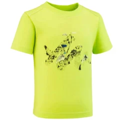 Quechua T-shirt De Randonnée - MH100 KID Marron Phosphorescent - Enfant 2-6 ANS -Sportmania 8559063