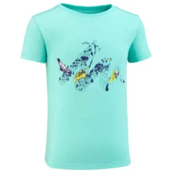 Quechua T-shirt De Randonnée - MH100 KID Rose Pâle Phosphorescent - Enfant 2-6 ANS -Sportmania 8559072