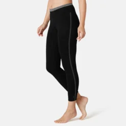 Legging Court De Sport Taille Haute 510 Femme 7/8 En Coton Bleu Marine -Sportmania 8562386
