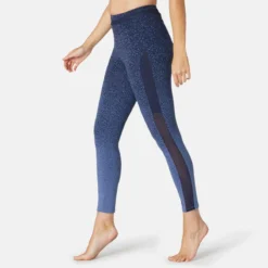 Legging 7/8 Sport Pilates Gym Douce Femme 520 Slim Bleu -Sportmania 8573087
