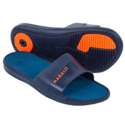 Sandale Claquette Piscine Enfant SLAP 500 PRINT Croco Bleu Noir -Sportmania 8575087