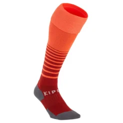 Kipsta Chaussettes De Football VIRALTO SOLO Rayées Rouge Et Orange -Sportmania 8575846