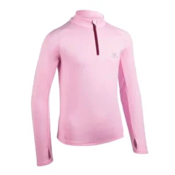 MAILLOT MANCHES LONGUES ENFANT 1/2 ZIP CHAUD - KIPRUN WARM BLEU MARINE -Sportmania 8588562