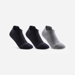CHAUSSETTES TENNIS ENFANT BASSES ARTENGO RS 160 NOIR NOIR GRIS LOT DE 3 -Sportmania 8640102
