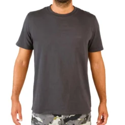 T-shirt Manches Courtes Coton Homme - 100 Carbon Gris -Sportmania 8640213