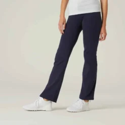 Legging Fitness Long Coton Extensible Bas Resserable Femme - Fit+ Noir -Sportmania 8643774