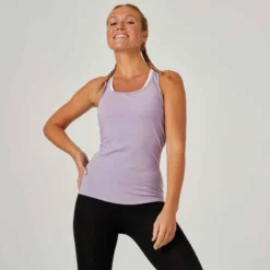 Débardeur Slim Fitness Femme - 500 Violet -Sportmania 8645602