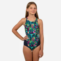 Maillot De Bain Une Pièce De Natation Fille Kamiye Print Fire Noir / Jaune -Sportmania 8645702
