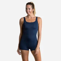 Maillot De Bain De Natation Femme 1 Pièce Heva Shorty Mexi Noir -Sportmania 8646176