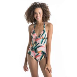 Maillot De Bain 1 Pièce Femme MAE JUNGLE, Noué Cou Et Dos, Avec Coques Amovibles -Sportmania 8646491