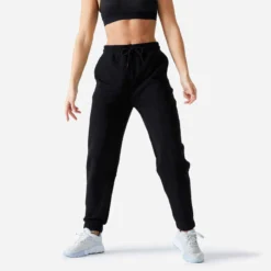 Pantalon Fitness Femme - 500 Essentials Noisette -Sportmania 8664370