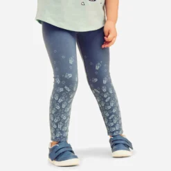 Legging Enfant Coton - Basique Bleu/Rose Avec Motifs -Sportmania 8664387