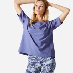 T-shirt Loose Fitness Femme - 520 Violet Raisin -Sportmania 8665578