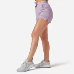 Short Fitness Femme Coton Avec Poche - 520 Mauve -Sportmania 8665593
