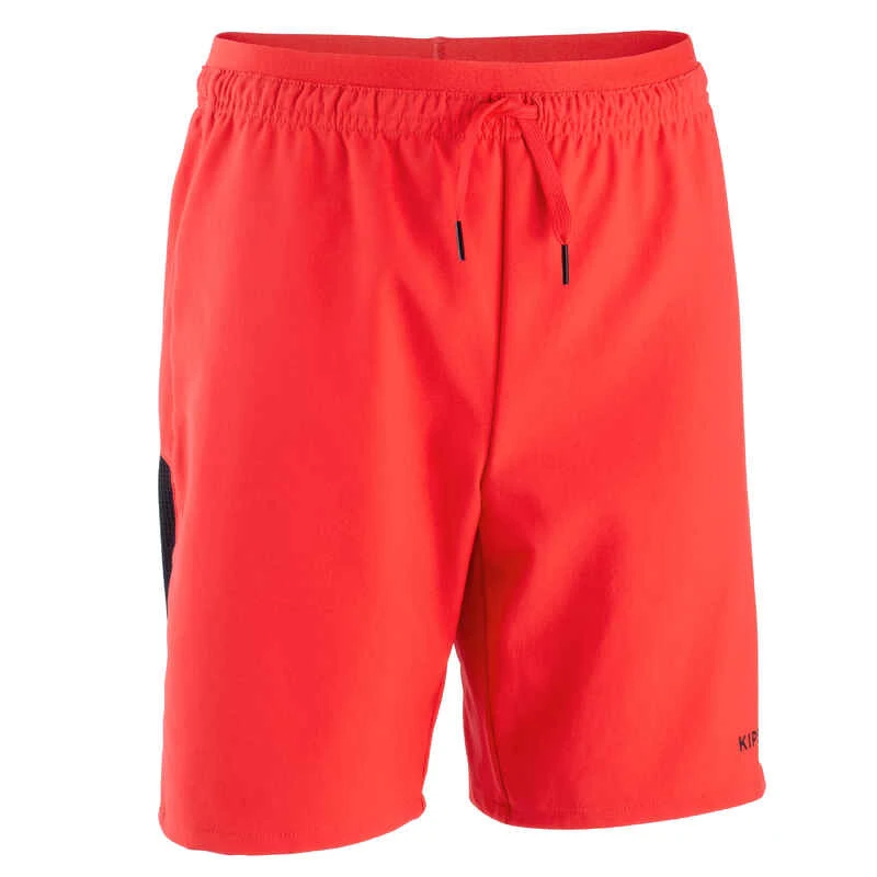 Kipsta Short De Football VIRALTO SOLO Enfant Rouge Fluo 3 Kipsta Short De Football VIRALTO SOLO Enfant Rouge Fluo – Image 3