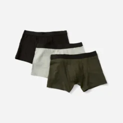Lot X3 Boxer Fitness Homme - 500 Noir / Gris / Vert Foncé -Sportmania 8667432