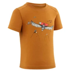 Quechua T-shirt De Randonnée - MH100 KID Marron Phosphorescent - Enfant 2-6 ANS -Sportmania 8668638
