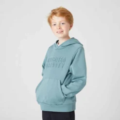 Sweat à Capuche Mixte, Chaud Enfant - 500 Vert Kaki Imprimé -Sportmania 8668958