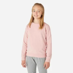 Sweat Col Rond Enfant French Terry Coton - Basique Rose -Sportmania 8669003