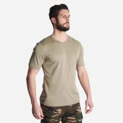 T-shirt Manches Courtes Respirant Chasse Homme 100 Vert Clair -Sportmania 8669600