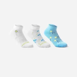 CHAUSSETTES TENNIS ENFANT MI-HAUTES ARTENGO RS 160 MARINE BLANC ROUGE LOT DE 3 -Sportmania 8670375