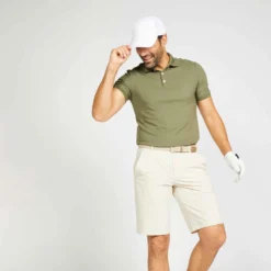 Polo De Golf Manches Courtes Homme WW500 Kaki -Sportmania 8732275