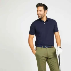 Polo De Golf Manches Courtes Homme MW500 Noisette -Sportmania 8732655