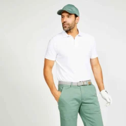 Polo De Golf Manches Courtes Homme MW500 Noisette -Sportmania 8732660