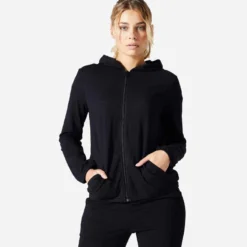 Sweat Zippé Fitness Femme - 100 Bleu Indigo -Sportmania 8736710