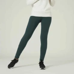 Legging Coton Extensible Fitness Taille Haute Avec Mesh Vert -Sportmania 8772009