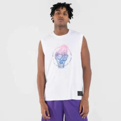 MAILLOT DE BASKETBALL SANS MANCHE HOMME/FEMME - TS500 BLANC -Sportmania 8773746