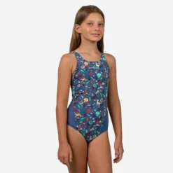 Maillot De Bain Une Pièce De Natation Fille Kamiye Print Fire Noir / Jaune -Sportmania 8787988
