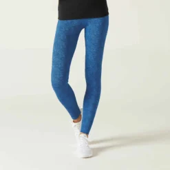 Legging Fitness Long Coton Extensible Femme - Fit+ Bordeaux Avec Imprimé -Sportmania 960612