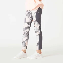 Legging Fille Synthétique Respirant - S500 Gris Et Rose Avec Imprimé -Sportmania 964785