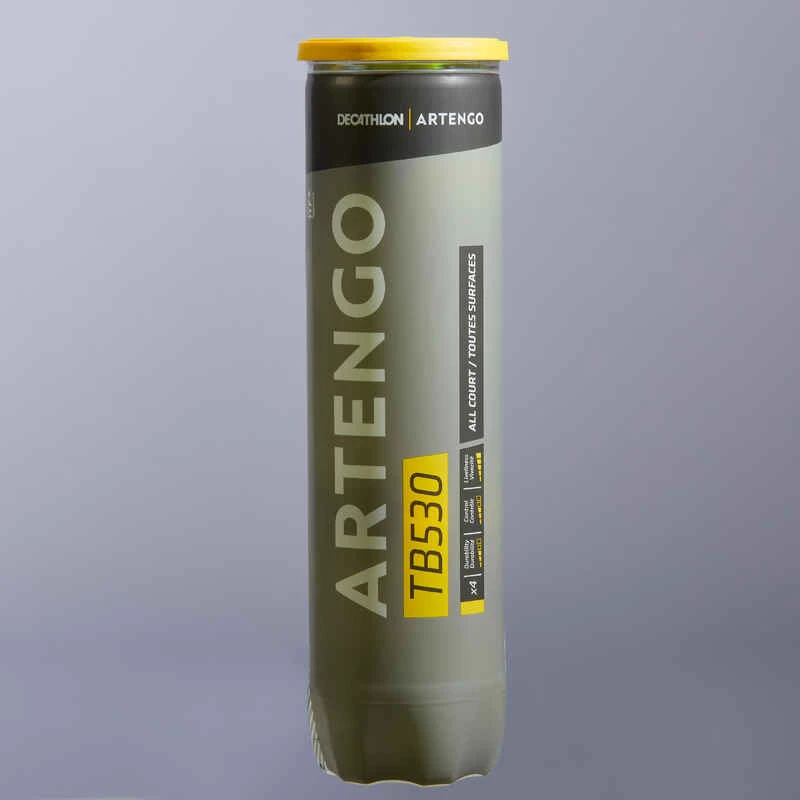 Artengo BALLES DE TENNIS TB530 *4 JAUNE 2 Artengo BALLES DE TENNIS TB530 *4 JAUNE – Image 2